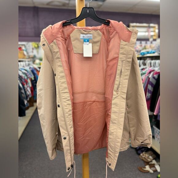 Columbia Ladies Xl Tan & Pink Wind Jacket - Picture 6 of 8
